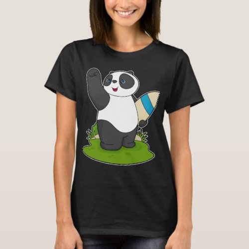 Panda Surfer Surfboard T_Shirt