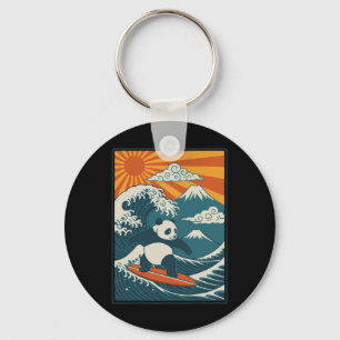 Panda Surfing Japanese _4  Keychain