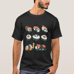 Panda Sushi Hug Cute Animal Maki Lover Funny Food T-Shirt