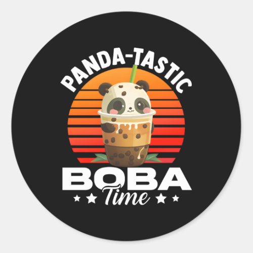 Panda_Tastic Boba Time Panda Bubble Tea Anime Classic Round Sticker