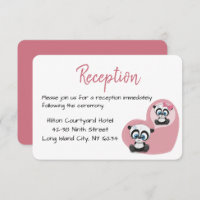 Panda Teddy Bear Pink Heart Wedding Reception