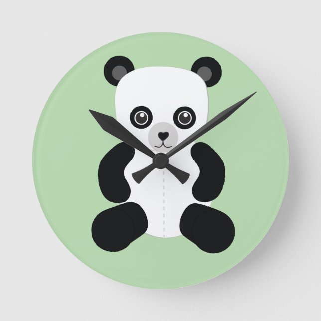 Panda Teddy Bear Round Clock (Front)