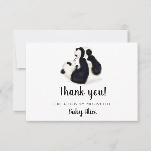 Panda thank you for baby gift card