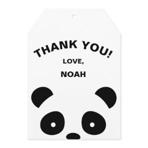 Panda thank you tags, Favor tags Card