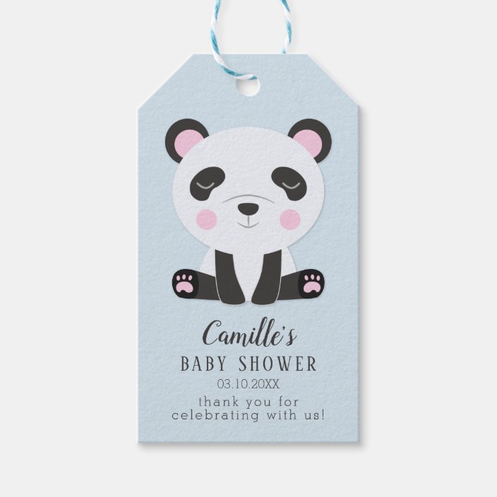 Panda Theme Baby Shower Thank You Favor Tags Zazzle Com