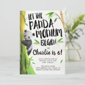 Panda Themed Birthday Party Invitation (Standing Front)