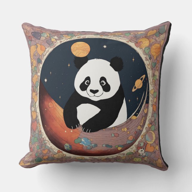  Panda Throw Pillow (Front)