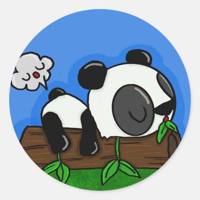panda toot classic round sticker (Front)