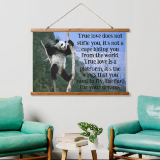 Panda top of a tree with a mountain view hanging tapestry