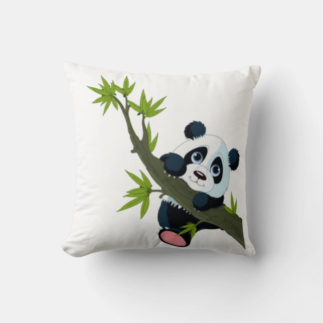 Panda Tree Throw Pillow (Front)