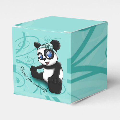 Panda Turquoise Birthday Favor Boxes