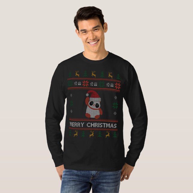 Panda Ugly Christmas Sweater Cute Panda Santa (Front Full)