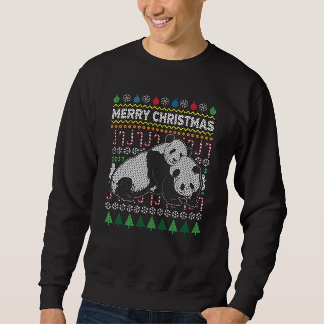 Panda Ugly Christmas Sweater Wildlife Series (Front)