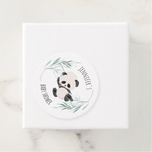 Panda Unisex Gender Neutral Baby Shower Watercolor Favor Tags