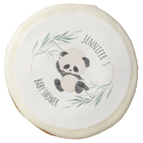 Panda Unisex Gender Neutral Baby Shower Watercolor Sugar Cookie