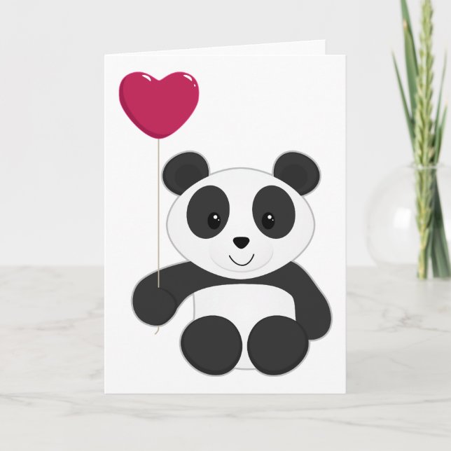 Panda Valentine Holiday Card (Front)