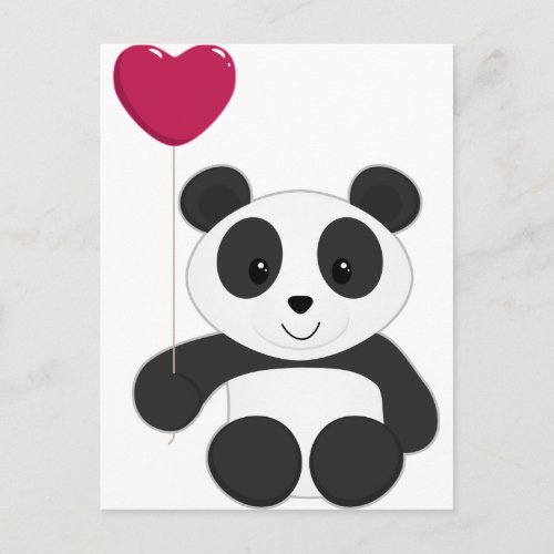 Panda Valentine Holiday Postcard