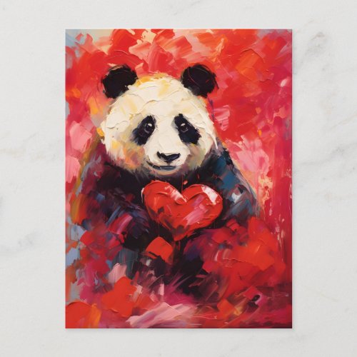 Panda Valentines day Postcard