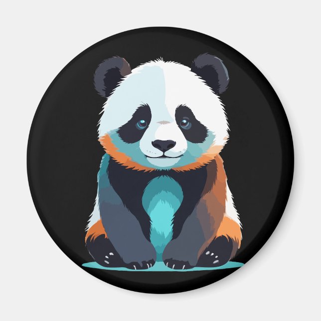 Panda Vector Art with Vibrant Colors Magnet (Front)