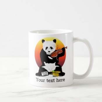 Panda Violin Player Coffee Mug by earlykirky at Zazzle