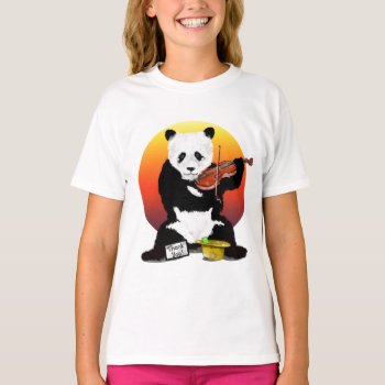 Panda Violin Player T-shirt by earlykirky at Zazzle