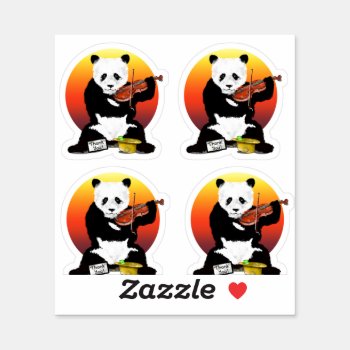 Panda Violinst Sticker by earlykirky at Zazzle