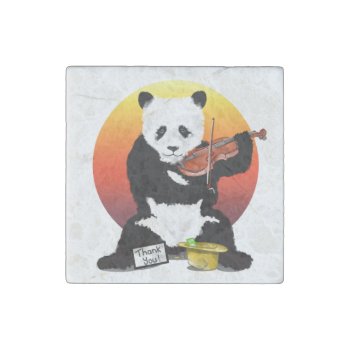 Panda Violinst Stone Magnet by earlykirky at Zazzle
