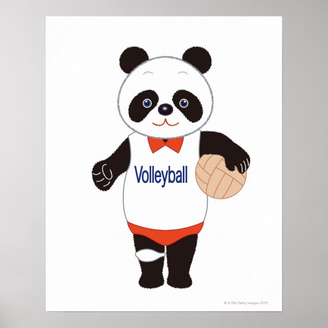 Panda Volleyball Player Poster (Front)