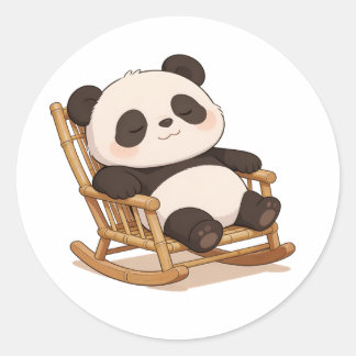 panda,warm,healing,slow-paced,inner peace #011 classic round sticker