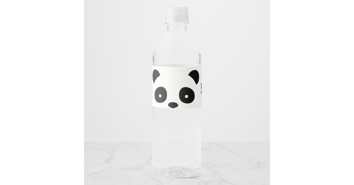 Panda Water Bottle Labels Black And White Label Zazzle Com