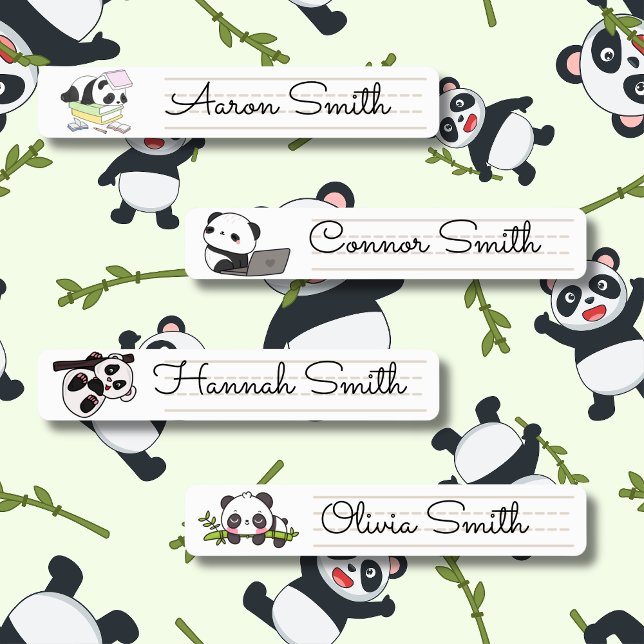 Panda Waterproof Back-to-School  Kids' Labels (Creator Uploaded)