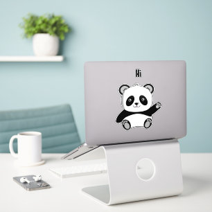 Panda waving Hi vinyl Sticker