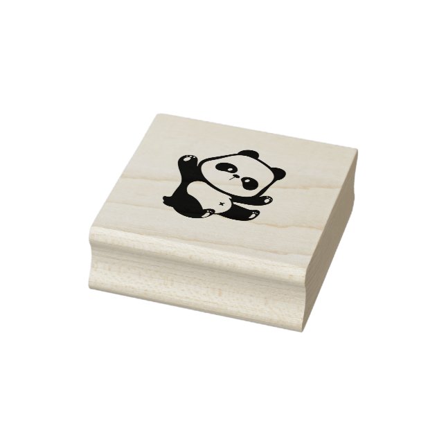 Panda Waving Paws Rubber Stamp (Stamp)