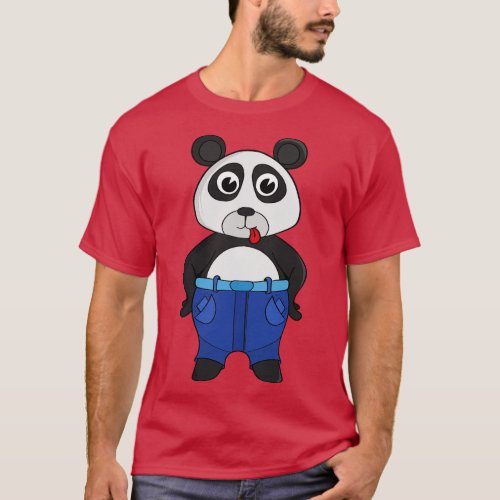 Panda wearing jeans T_Shirt