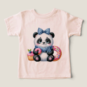 Panda Whit Ribbon Toddler T-shirt