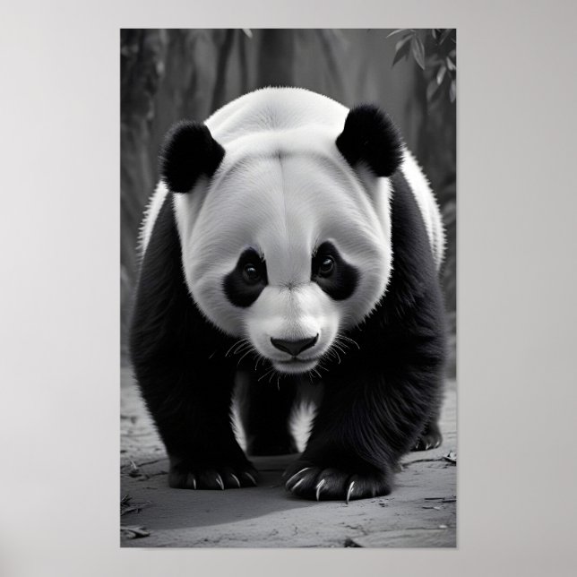 Panda Wildlife Majestic Nature Life Art Wallpaper Poster (Front)