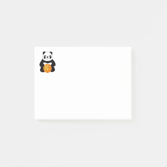 Panda with a basketball ball post-it notes (Front)