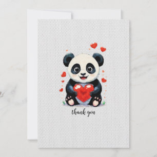 Panda with a Heart - Adorable Love Painting Invitation