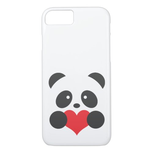 Panda with a heart iPhone 87 case