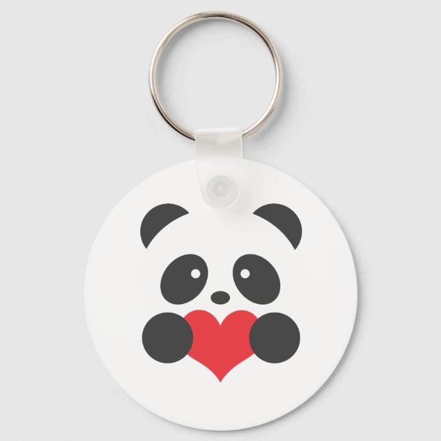 Panda with a heart keychain (Front)