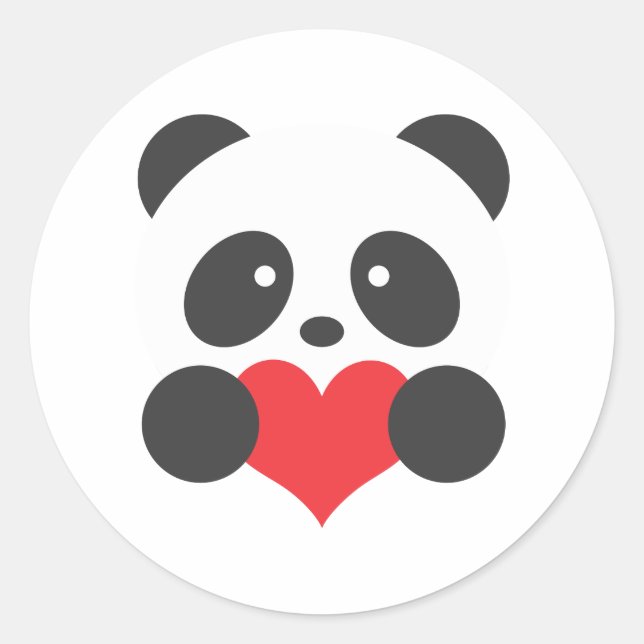Panda with a heart stickers (Front)