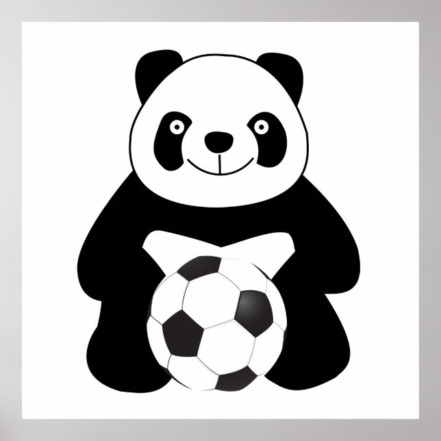 Panda with a soccer ball poster (Front)