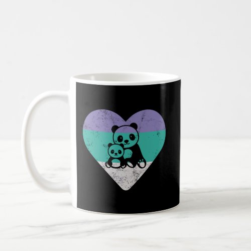 Panda With Baby Retro Gift For Women Or Girls Coffee Mug