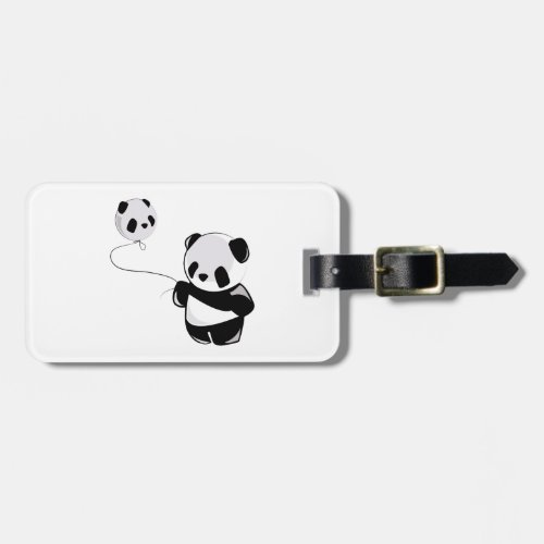 Panda With Balloon Luggage Tag