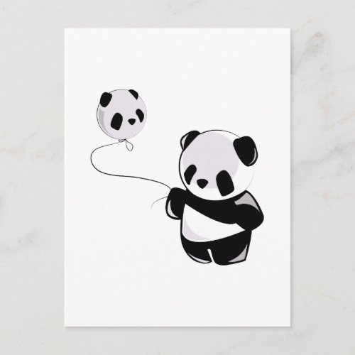 Panda With Balloon Postcard