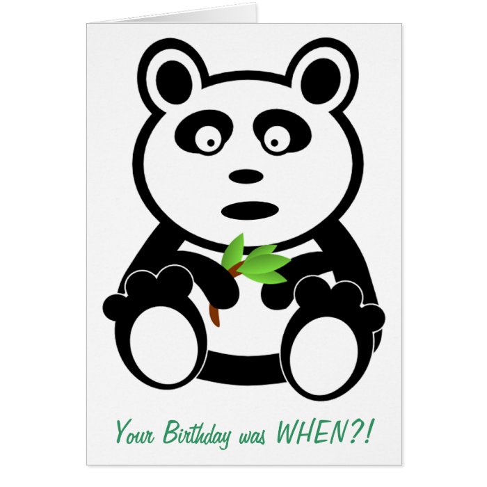 Panda with Bamboo Belated Birthday Greeting Cards