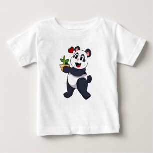 Panda with Bamboo Flower Baby T-Shirt