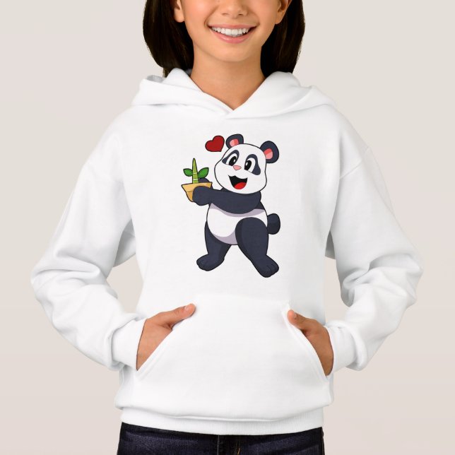 Panda with Bamboo Flower Hoodie (Front)