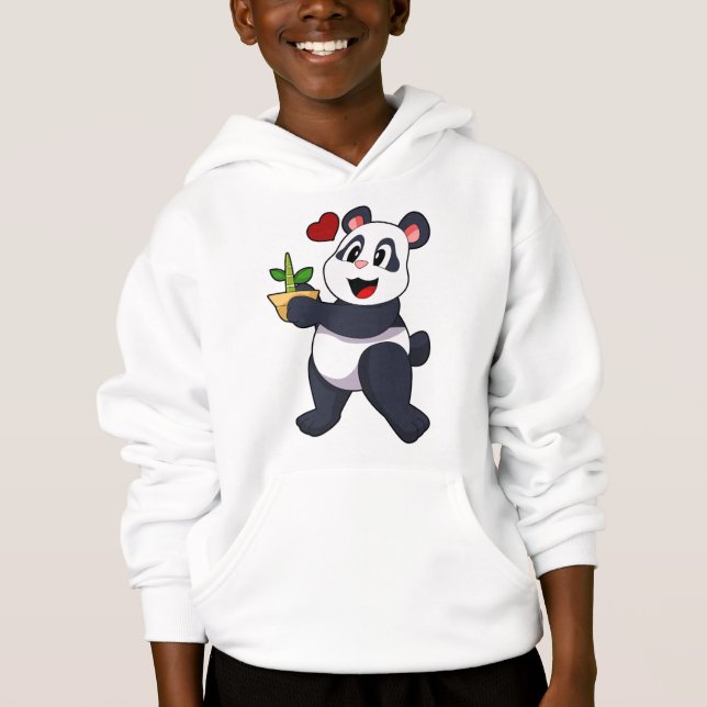 Panda with Bamboo Flower Hoodie (Front)