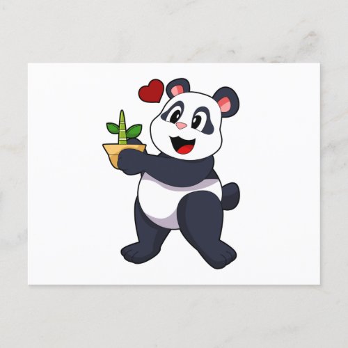 Panda with Bamboo Flower Postcard